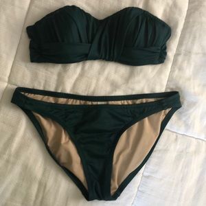 J. Crew Ruched Bandeau bathing suit